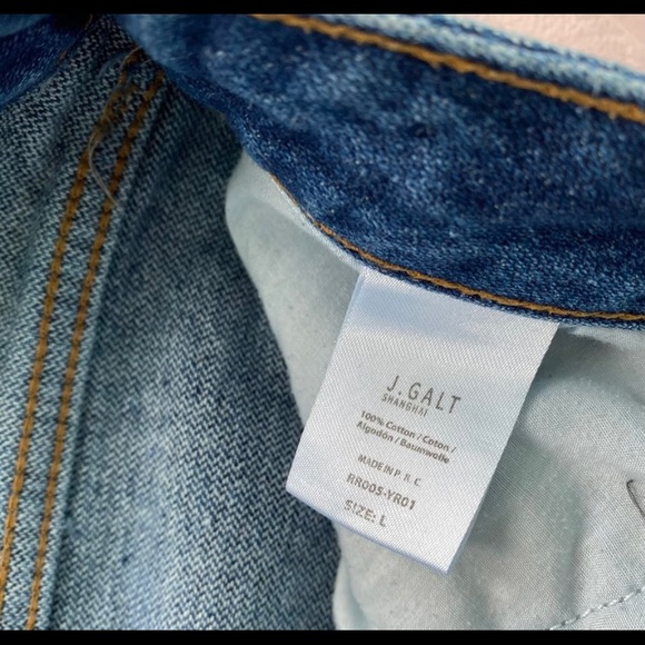 Brandy Melville dark wash raw edge straight jeans size 28 - Picture 3 of 4